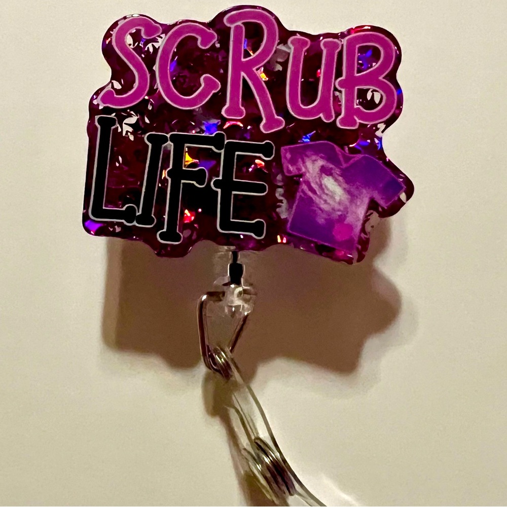 Brand New Acrylic Design Retractable Badge Reel Clips ID Card Holder nurse